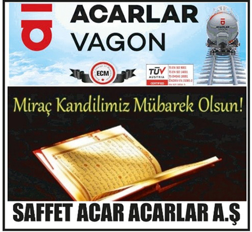 SAFET ACAR,  ACARLAR VAGON’DAN KANDİL MESAJI
