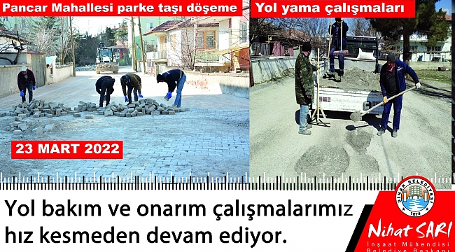 BELEDİYEMİZ YOL BAKIM VE ONARIM ÇALIŞMALARINA  DEVAM EDİYOR