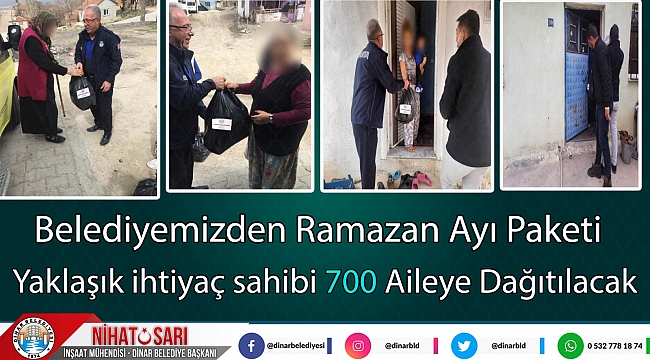 BELEDİYEMİZDEN İHTİYAÇ SAHİBİ AİLELERE RAMAZAN AYI PAKETİ 