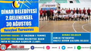 Başkan Sarı, “Geleneksel 30 Ağustos Kurumlar arası Voleybol Turnuvamıza başvurular başlıyor”
