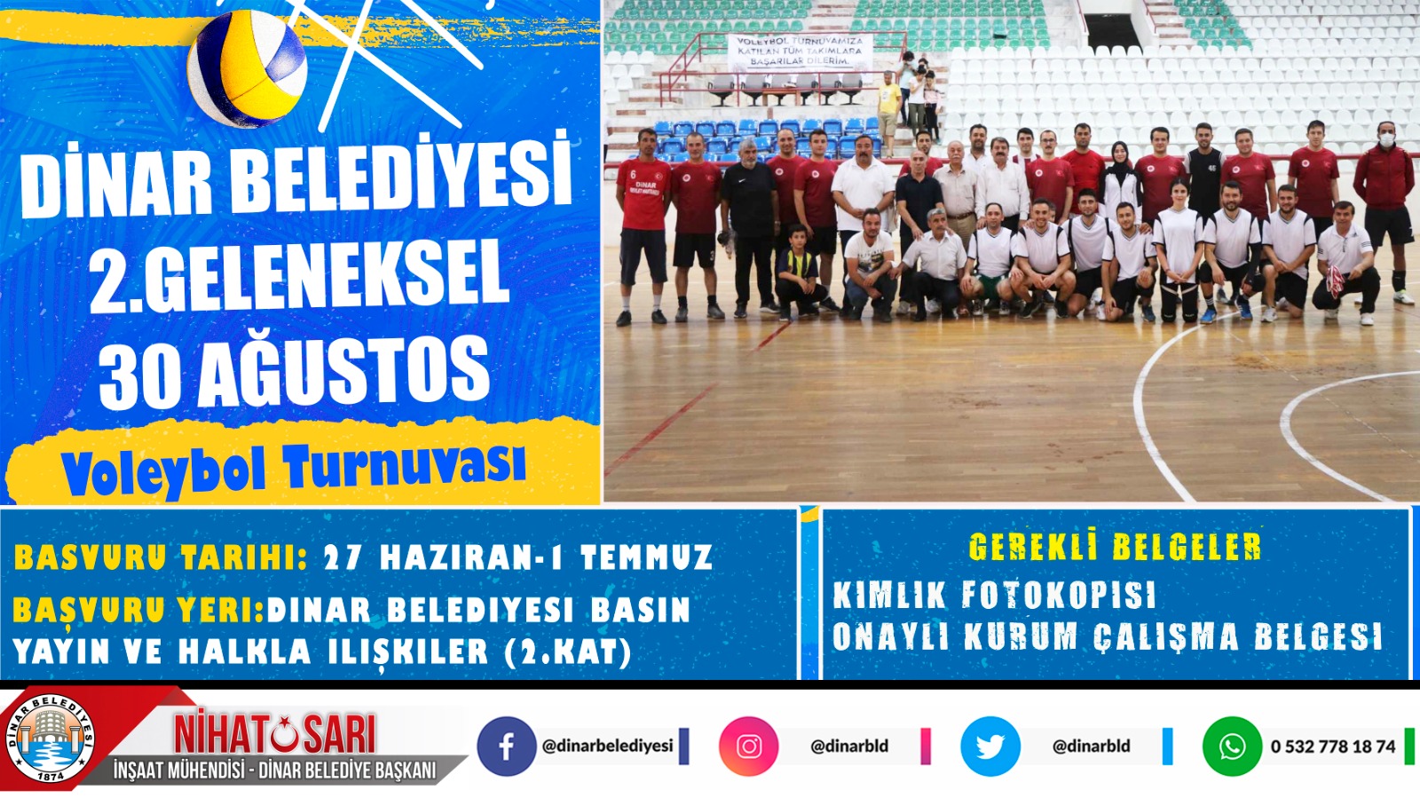 Başkan Sarı, “Geleneksel 30 Ağustos Kurumlar arası Voleybol Turnuvamıza başvurular başlıyor” 1 IMG 20220624 WA0008