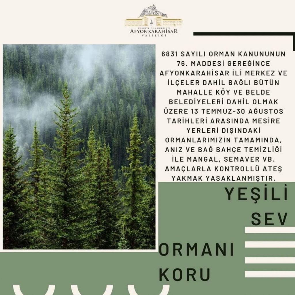 MESİRE ALAN DIŞINDAKİ YERLERDE ATEŞ YAKMAK YASAKLANDI