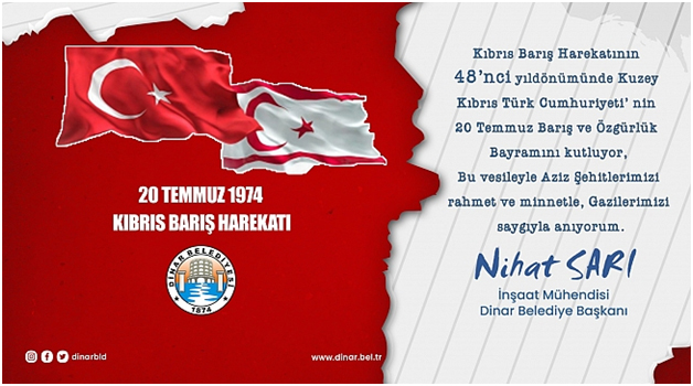 BAŞKAN NİHAT SARI’NIN KIBRIS BARIŞ HAREKÂTI BARIŞ VE ÖZGÜRLÜK BAYRAMINI MESAJI