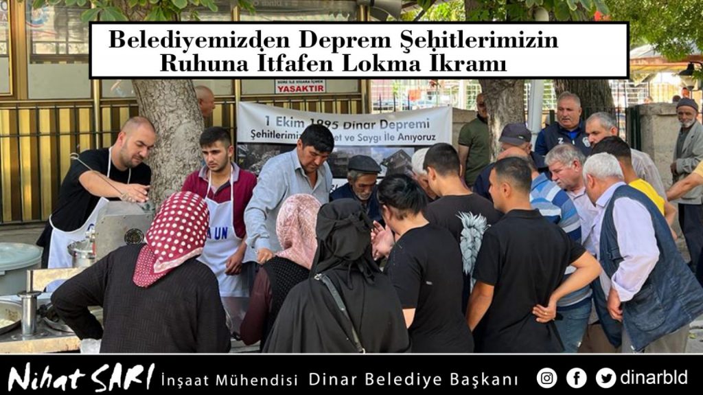 Belediyemiz tarafından Deprem Şehitlerimiz için lokma ikram edildi