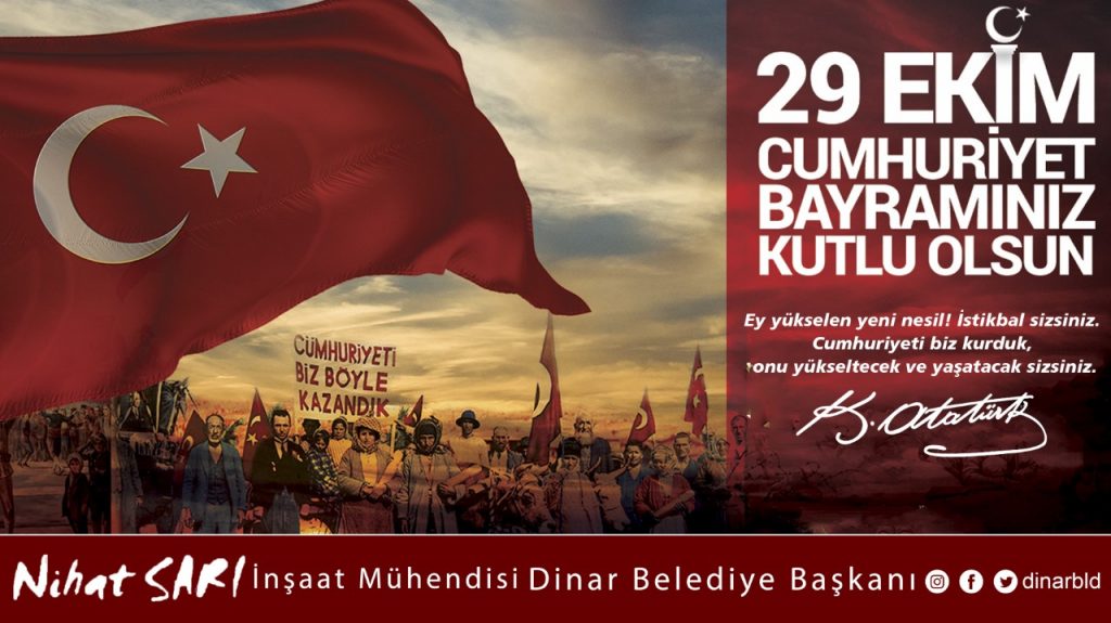 BELEDİYE BAŞKANIMIZ NİHAT SARI’DAN 29 EKİM CUMHURİYET BAYRAMI MESAJI