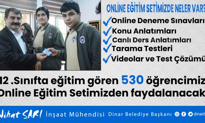 Belediye Başkanımız Nihat Sarı’dan Üniversite Sınavına girecek olan öğrencilerimize dev destek