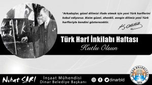 Belediye Başkanımız Nihat Sarı’dan Türk Harf Devrimi Haftası Mesajı