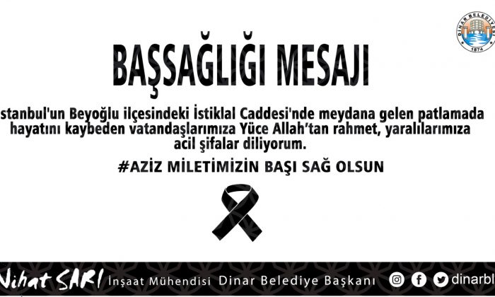 Belediye Başkanımız Nihat Sarı’dan  başsağlığı mesajı 