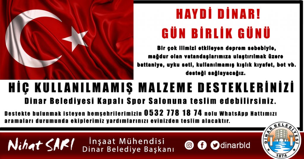 Belediyemizden Deprem olan İllere Yardım Kampanyası 