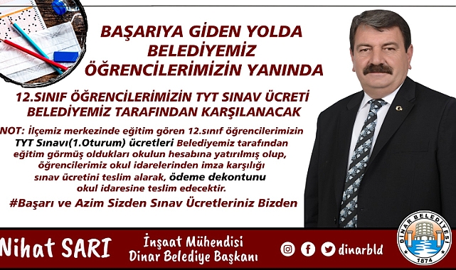 BELEDİYE BAŞKANIMIZ NİHAT SARI’DAN EĞİTİME BİR DEV DESTEK DAHA