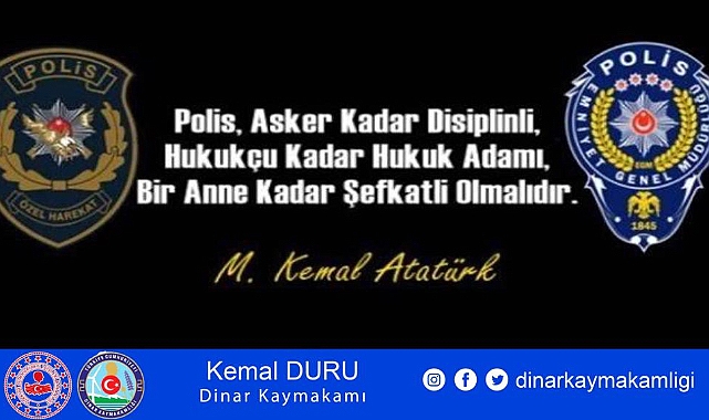 KAYMAKAM DURU’NUN POLİS HAFTASI MESAJI