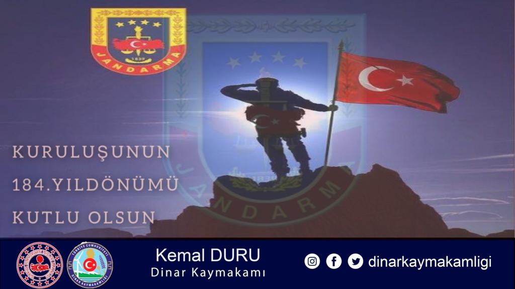 KAYMAKAM DURU’NUN JANDARMA TEŞKİLATININ 184. KURULUŞ YILDÖNÜMÜ MESAJI