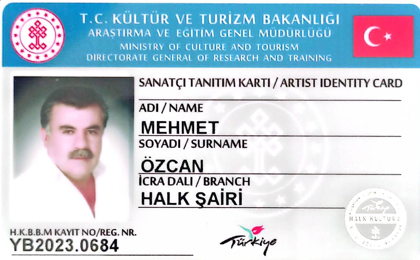 MEHMET ÖZCAN SANATÇI HALK ŞAİRİ ÜNVANINI ALDI