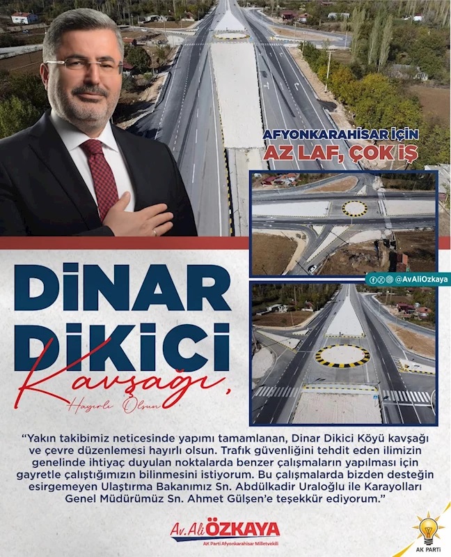 Ulaşımına Katkı: Dinar Dikici Kavşağı Hizmete Girdi