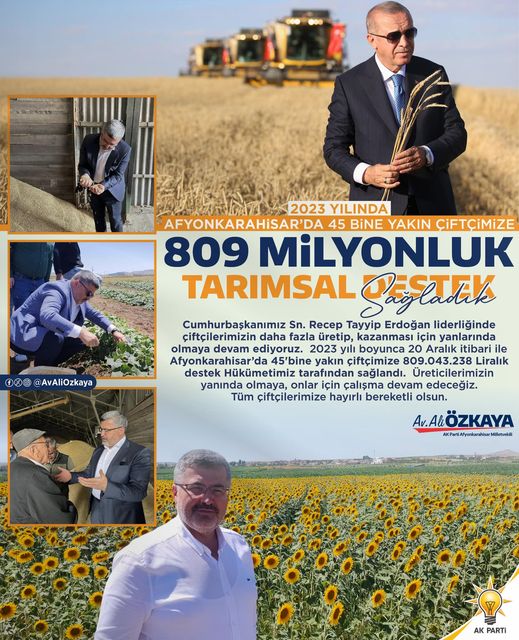 ÖZKAYA, 2023 YILINDA 45 BİN ÇİFTÇİYE 809 MİLYON TUTARINDA YARDIM GERÇEKLEŞTİRDİK" 2 658bc8fb0e7bf 1