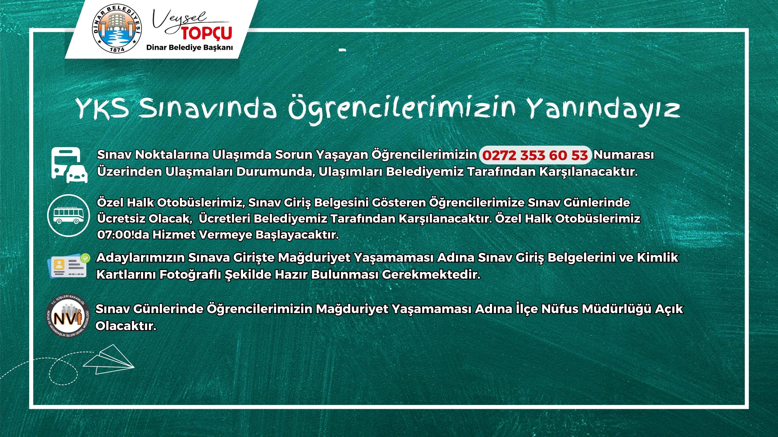 Belediye Başkanımız Veysel Topçu YKS Sınavına Girecek Öğrencelerimize Başarılar Diledi. 3 14007546981717757887 scaled