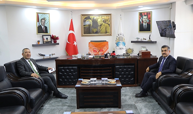 Yeni Atanan Cezaevi Kurum Müdür’ü Kanber Ata’dan Belediye Başkanı Topçu’ya Ziyaret