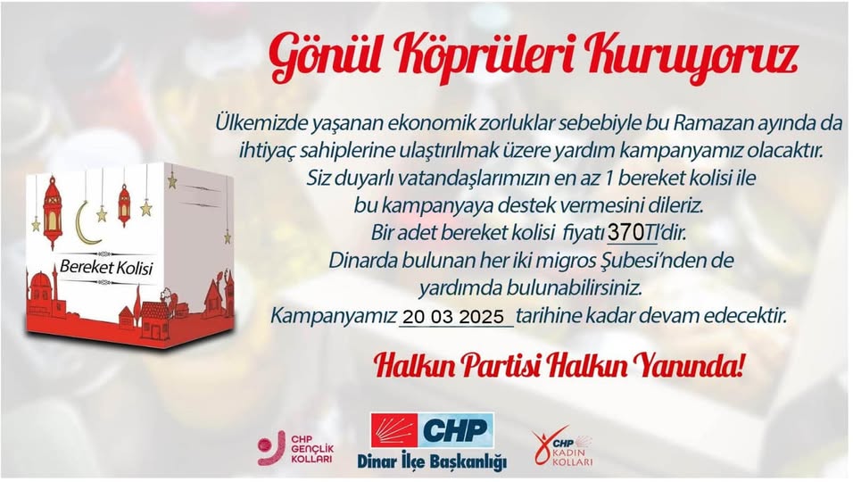 CHP’DE RAMAZAN KOLİSİ BAĞIŞLARI BAŞLADI