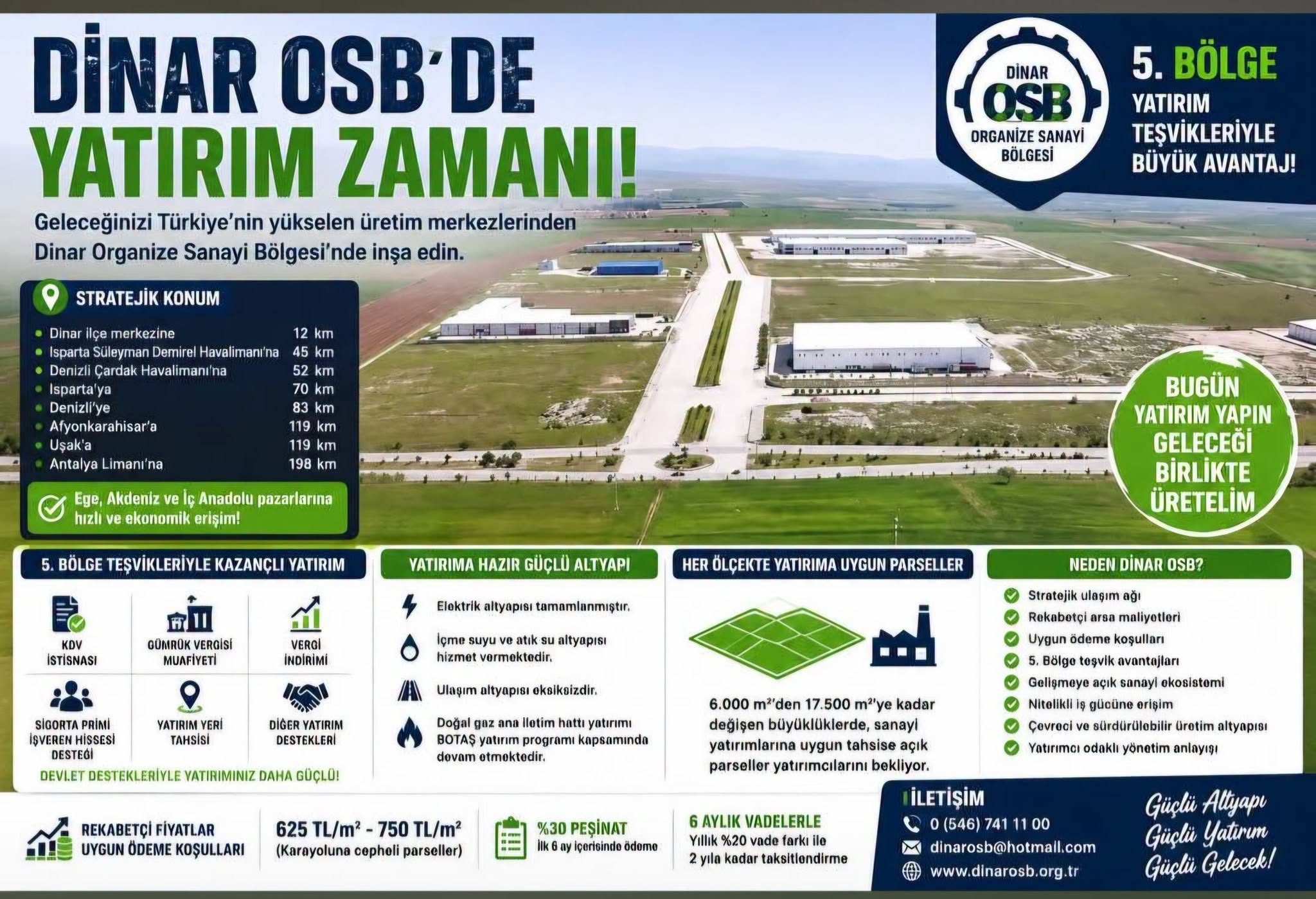 Geleceğinizi Dinar Organize Sanayi Bölgesi’nde İnşa Edin!